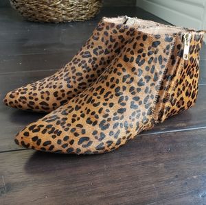 Cheetah fur booties, like new